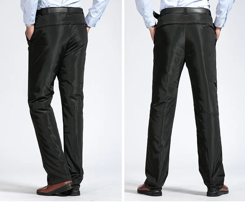Winter Pants Men Padded Smart Casual Pants for Men Business Down Pants Warm Duck Down Trousers