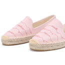 Casual Round Toe Hemp Women Shoes Size Espadrilles Flat Women's Ladies Wavy Line