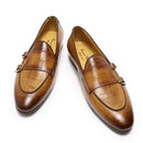 Men Leather Shoes Luxury Monk Strap Slip On Loafers Men Leather Wedding Casual Shoes Men
