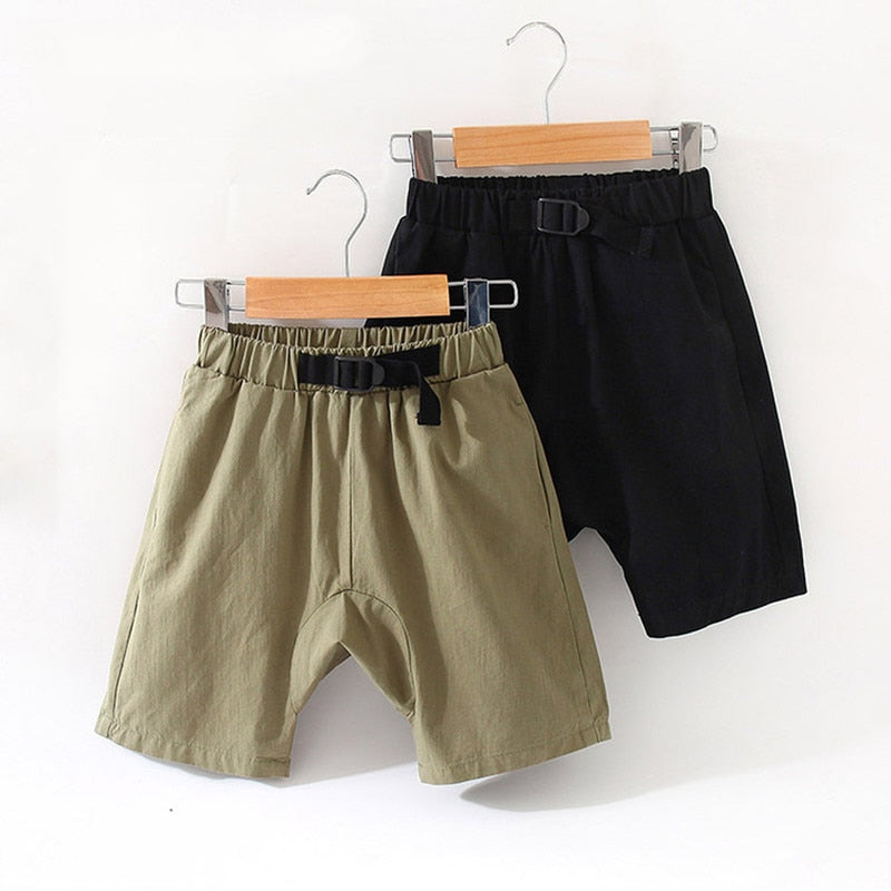 Summer Sports Cotton Pocket Handsome Elastic Sports Crotch Belt Cotton Shorts For Kids Baby Boys