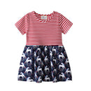 Summer princess dress stripe baby clothes toddler girl dresses Solid cotton Printing Lovely outfit girl dress costume kids