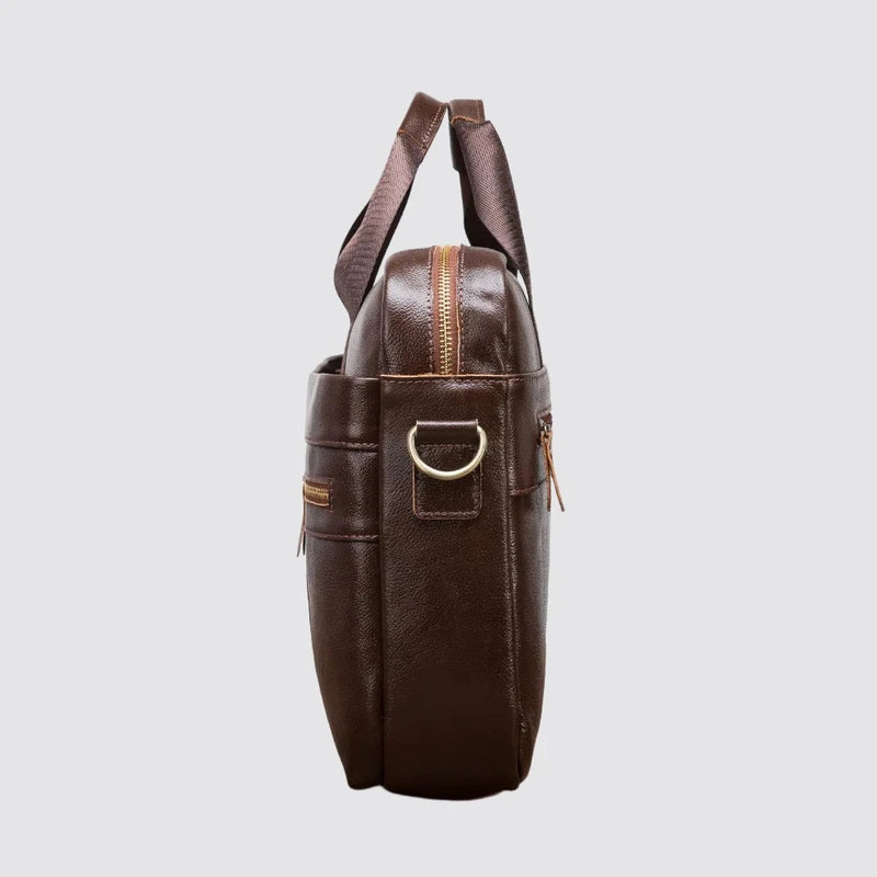 Men Leather Retro Travel Briefcase Business 15.6" Laptop Case Design Messenger Bag
