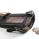 Genuine Leather Men's Short Wallet Soft Small Purse Card Holder Zipper Coin Pocket