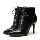 Women Winter Boots leather ankle boots woman ladies shoes High heels