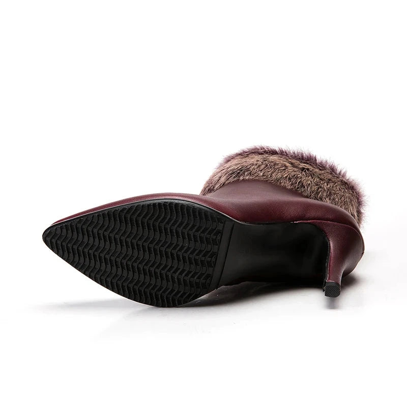 Woman Winter Boots leather ankle boots for women
