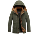 Men Winter Jackets Thicken Parka Hooded Keep Warm Coats Zipper Cotton Overcoats Stylish Clothes