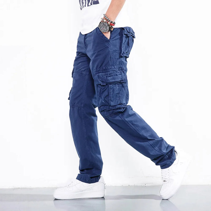 Cargo Pants Men Trousers Casual Autumn Cotton Black Military Tactica
