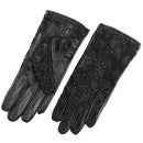Spring Summer Woman's Real Leather Gloves Lace Gloves Female Elegant Short Style
