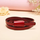 Leather Buckle Thin Casual Belt for Women First Layer Belt Female Straps Apparel Accessories
