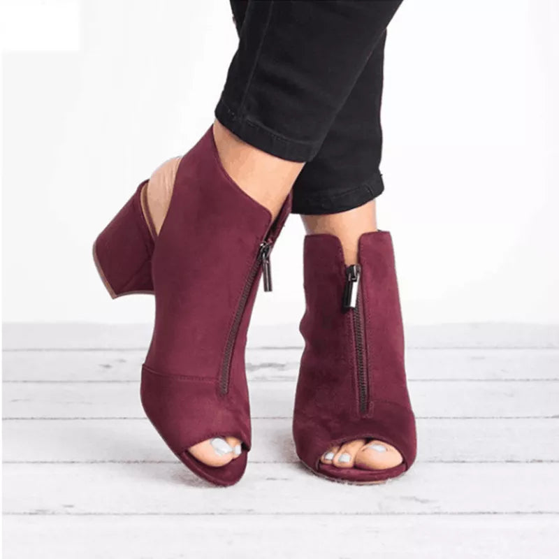 Summer Shoes Women Sandals Dress Shoes Casual Rome Peep Toe Med Heels Heel Shoes Sandals