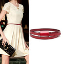 Leather Buckle Thin Casual Belt for Women First Layer Belt Female Straps Apparel Accessories