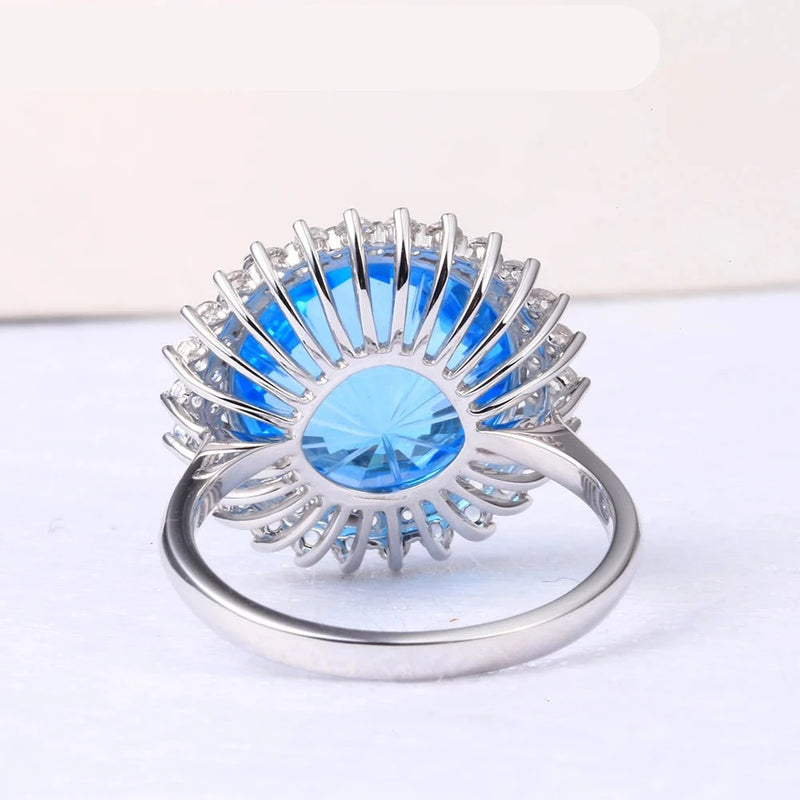 Natural Blue Ring Natural Blue Firework Cutting Ring