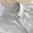 Men  Linen Shirts Dress Shirt Men Summer Turn-down Collar Shirts Male