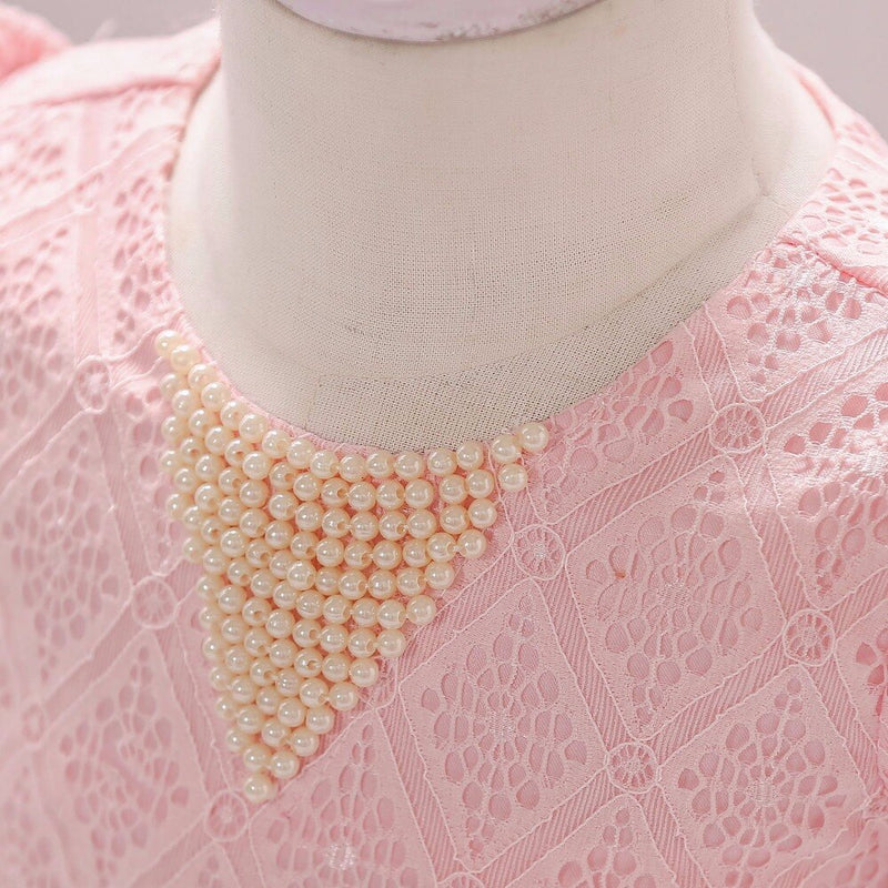 Gown Clothes Infant Baby Girl Dress Lace Embroidery beads Baptism Dresses for Girls 1st Year Birthday Party Wedding