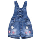 Summer Children Kids Little Girls Romper Shorts Denim Shorts Jeans Cotton Denim Bib Braces Rompers