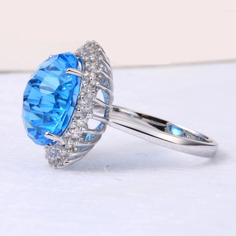 Natural Blue Ring Natural Blue Firework Cutting Ring