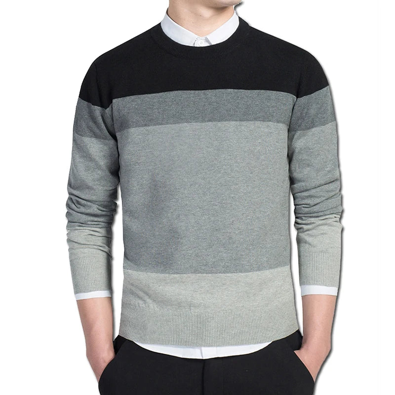 Men Sweaters and Pullovers Men's Casual Slim Fit Long Sleeved Knitted Sweaters Pullovers Male Clothes