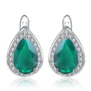 Natural Green Agate Water Drop Gemstone Earrings 925 Sterling Silver Classic Stud Earrings for Women Fine Jewelry