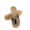 Men Linen Flip Flops Sandals Flat Non-Slip Linen Slides Home Slippers Casual Straw Beach Shoes