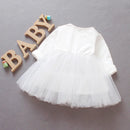 Toddler Girl Spring Winter Christmas Dress Clothes Girl Denim Jacket Coat Lace Dresses Cotton Children Clothing Sets