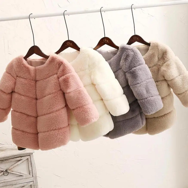 Baby unisex Imitation Fur Spliced Outerwear Winter Thicker Warm Jacket Modis Kids Clothes Overcoat