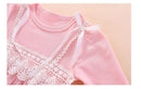 newborn baby girl clothes cotton princess white pink lace infant baby romper jumpsuit set
