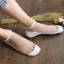 Summer Men Cotton Glass No Show Socks Male Thin Casual Ice Silk Cool Sox Teen Soft Stealth Short