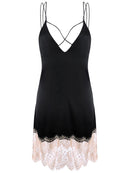 female cross strap lace openwork temptation perspective strap nightdress