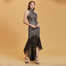 Evening dress zipper up neck sleeveless wedding party formal dress evening dresses