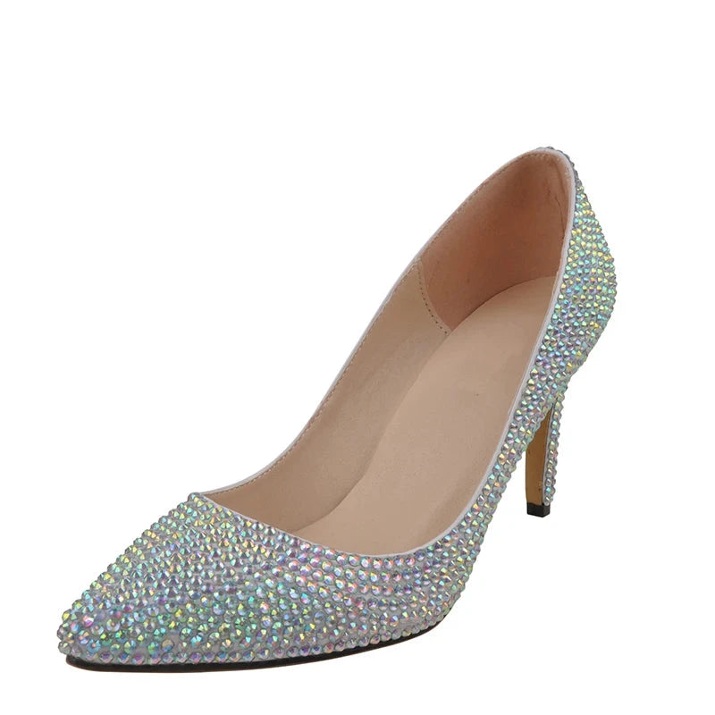 Women wedding shoes 8cm Party dress shoes woman female shoes crystal shoes