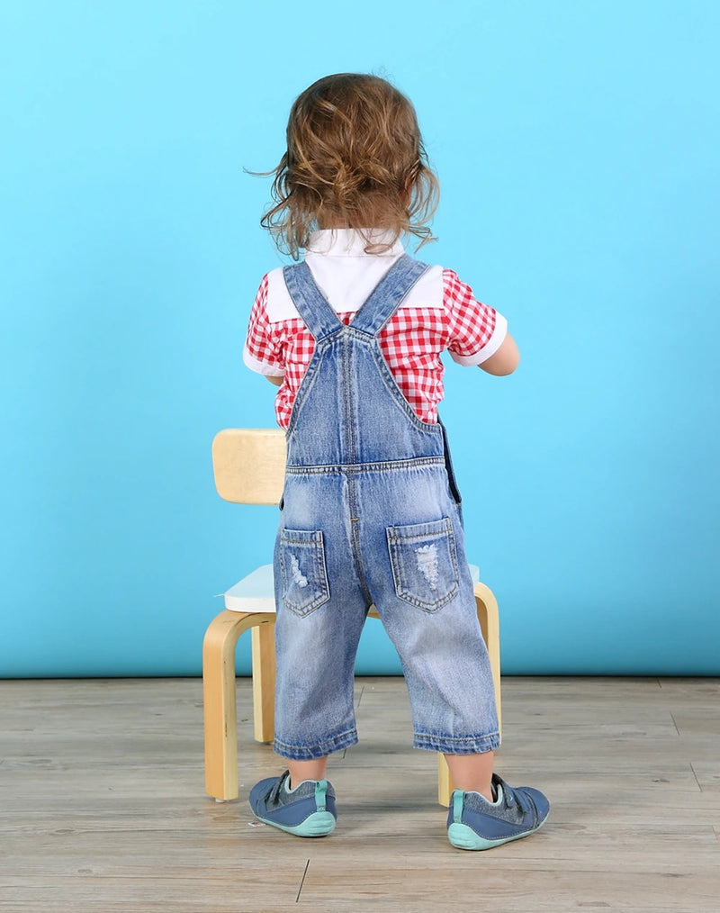 Kids Overalls Spring Autumn Boys Girls Bib Suspender Jeans Soft Cotton Denim Trousers Children Clothing Clothes