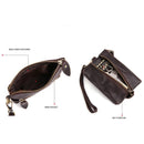 Genuine Leather Men Key Wallet Zipper Pouch Holder