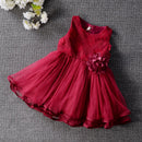 Flowers Girl Rose Party Wedding Birthday Baby Dress Princess Elegant Toddler Girl Clothing