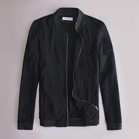 Simple Long-Sleeve Linen Men Jacket White Clothing Casual Brand Jackets for Men