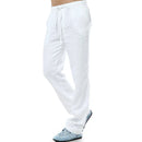 Summer Linen Pants Men Loose Fit Breathable Linen Causal Straight Pants Lightweight Male Trousers