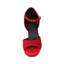 Woman sandals summer red strappy heels spike high heel