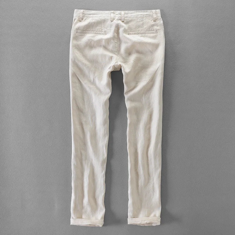 Pure Linen Casual Pants Men Long Trousers Men Pants For Men