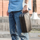 Genuine leather men's cosmetic bag male vintage wash bags man's make up bags travel organizer