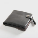 Genuine Leather Men's Short Wallet Soft Small Purse Card Holder Zipper Coin Pocket