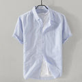 Linen shirt men summer flax men shirt turn-down collar solid pink shirts male