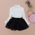 Spring Autumn Girl Chiffon Lace Shirt Baby Toddler Teenage Girls Clothes Kids Tops