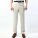 Men Summer Linen Pants beige Straight Loose Formal trousers men