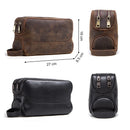 Genuine leather men's cosmetic bag male vintage wash bags man's make up bags travel organizer