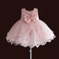 Baby Girl Dresses Pink White Pearl Bow Party Pageant Ball Gown Little Kids Children Dress for Party Wedding 6M-4T