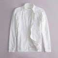 Simple Long-Sleeve Linen Men Jacket White Clothing Casual Brand Jackets for Men