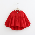 Spring Autumn Children Mandarin Collar Cotton Kids Baby Girl Blouse Shirt