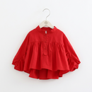 Spring Autumn Children Mandarin Collar Cotton Kids Baby Girl Blouse Shirt