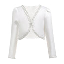Kid Cape Cloak With Beading Flower Girl Dress Coat Girl Bolero Children Jacket Wrap