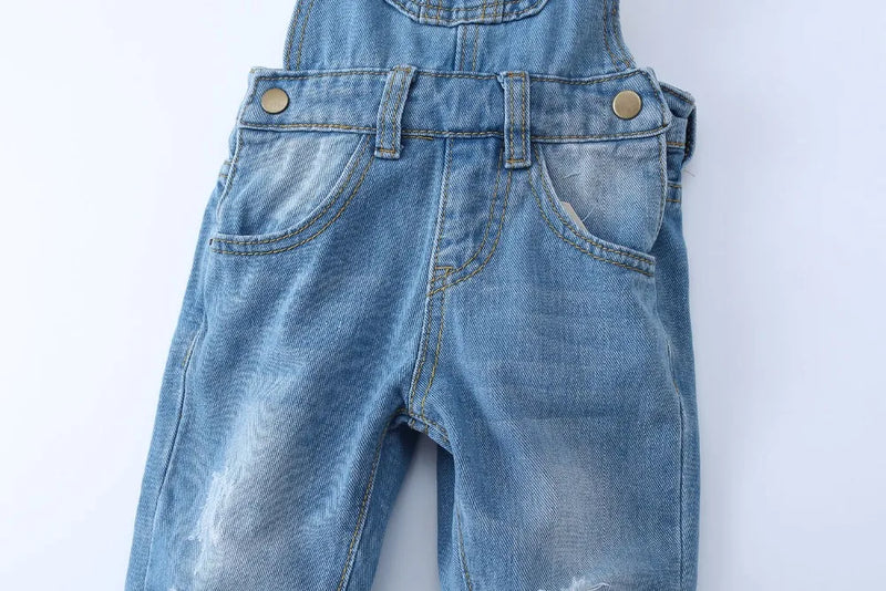 Spring Kids Overalls Slim Trousers Suspender Bib Denim Pants Kids Jeans Jumpsuit Clothes Children Clothing