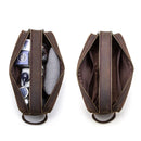 Genuine leather men's cosmetic bag male vintage wash bags man's make up bags travel organizer